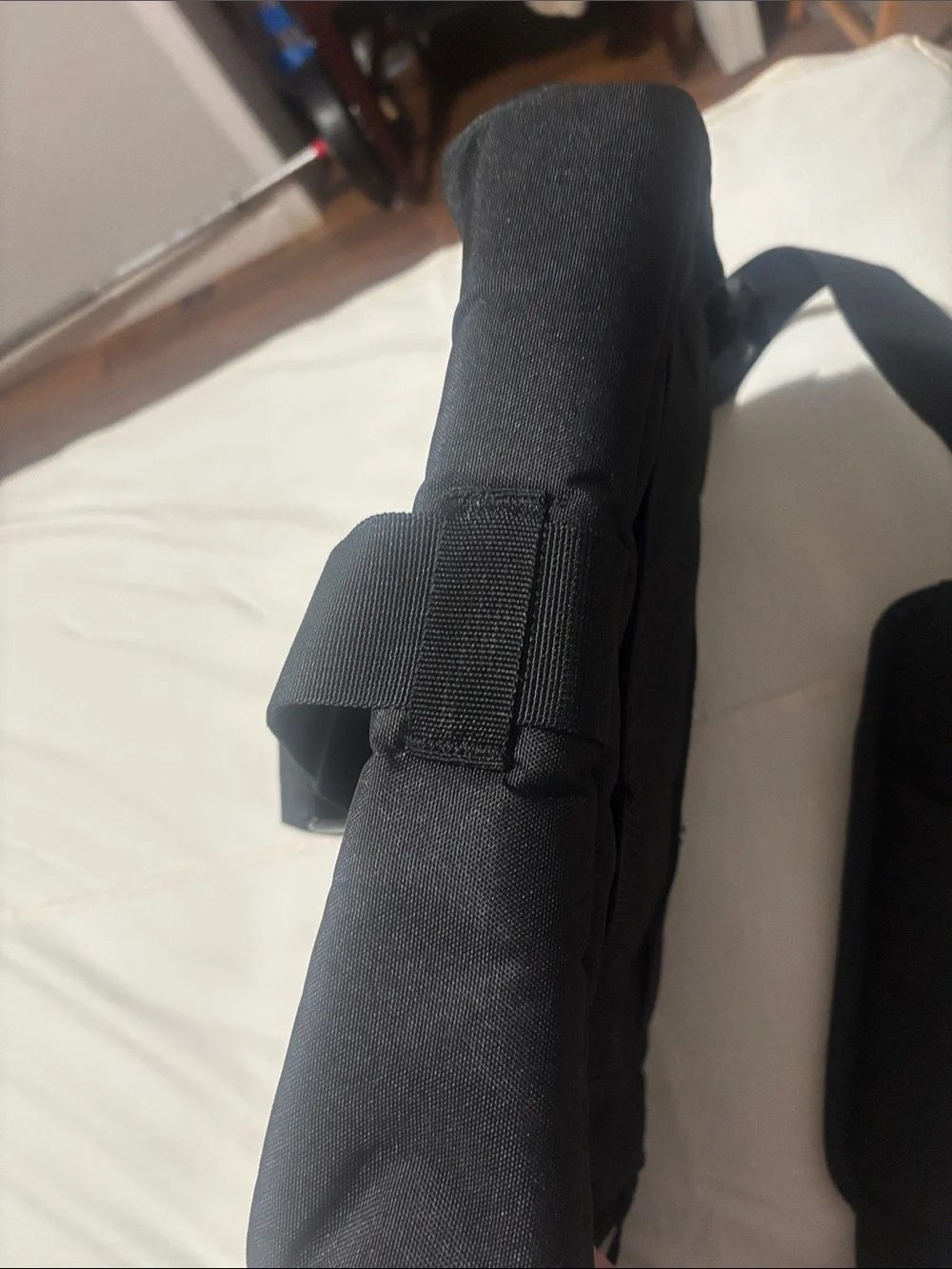 Men's Black Tactical Messenger Bag with Secure Buckle